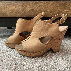 Tan Franco Sarto Wedges